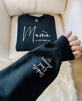 Mama Sweatshirt with kids names, Personalized Mama Sweatshirt gift for her, Mama est. Sweatshirt, Custom Mama shirt with kids names print