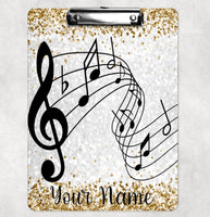 Teacher clipboard, personalized clipboard for music teacher gifts, custom teacher school clipboard, end of school year gifts for teachers