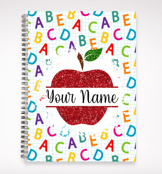 Teacher notebooks, personalized notebook gift for teacher, custom teacher journal, end of school yeargift for teacher, personalized journal