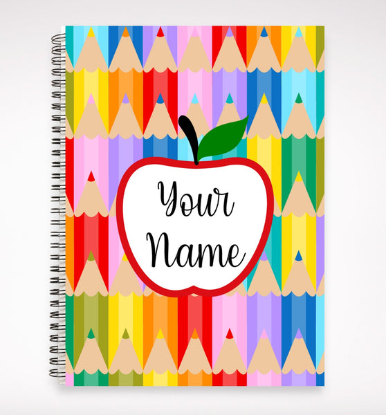 Teacher notebooks, personalized notebook gift for teacher, custom teacher journal, end of school yeargift for teacher, personalized journal