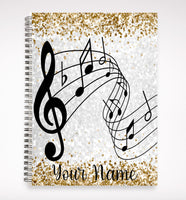 Teacher notebooks, personalized notebook for music teacher, custom teacher journal, end of school yeargift for teacher, personalized journal