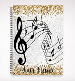 Teacher notebooks, personalized notebook for music teacher, custom teacher journal, end of school yeargift for teacher, personalized journal