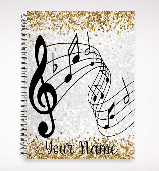 Teacher notebooks, personalized notebook for music teacher, custom teacher journal, end of school yeargift for teacher, personalized journal