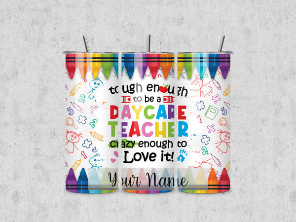 Personalized tumbler for daycare teacher, custom tumbler gift for teacher, teacher end of school year gifts, Christmas gifts for teacher