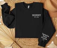 Mommy Sweatshirt with kids names, Personalized Mama Sweatshirt gift for her, Mommy est. Sweatshirt, Custom Mama shirt with kids names print