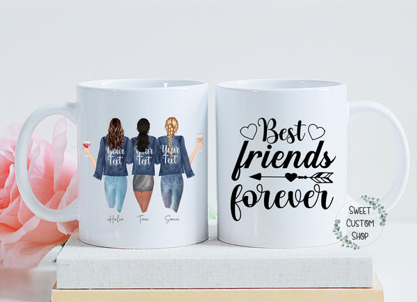 Personalized Best Friend mug, Custom made friendship mug, Sister mug, Bestie mug, Gift for best friend, friendship mug gift