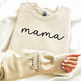 Mama Sweatshirt with kids names on sleeve, Mother's Day Gift for Wife, Gift for new Mom, Custom Mama shirt, Personalized mama sweatshirt