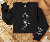 Mama Sweatshirt with kids names, Personalized Mama Sweatshirt gift for her, Mama floral Sweatshirt, Custom Mama shirt with kids names print
