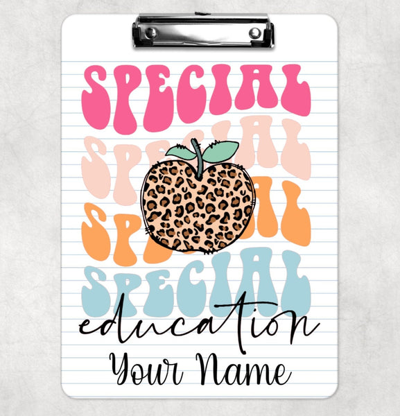 Teacher clipboard, personalized clipboard for special ed teacher, custom teacher school clipboard, end of school year gifts for teachers