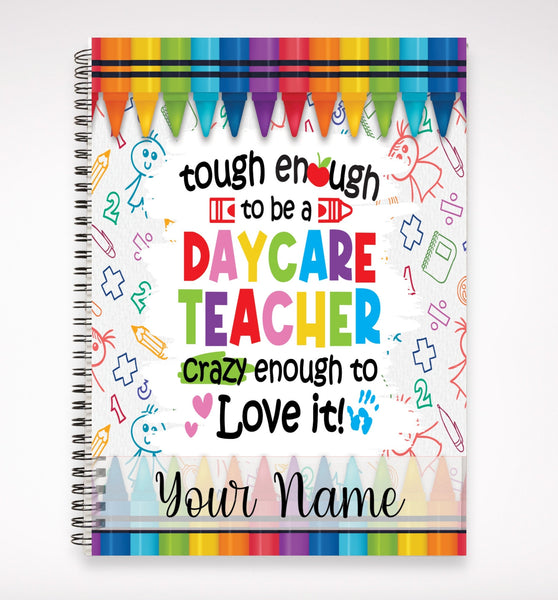 Teacher notebooks, personalized notebook daycare teacher, custom teacher journal, end of school yeargift for teacher, personalized journal
