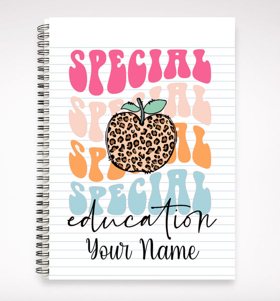 Teacher notebooks, personalized gift special ed teacher, custom teacher journal, end of school year gift for teacher, personalized journal