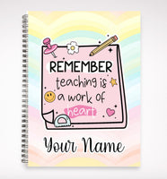 Teacher notebooks, personalized notebook gift for teacher, custom teacher journal, end of school yeargift for teacher, personalized journal