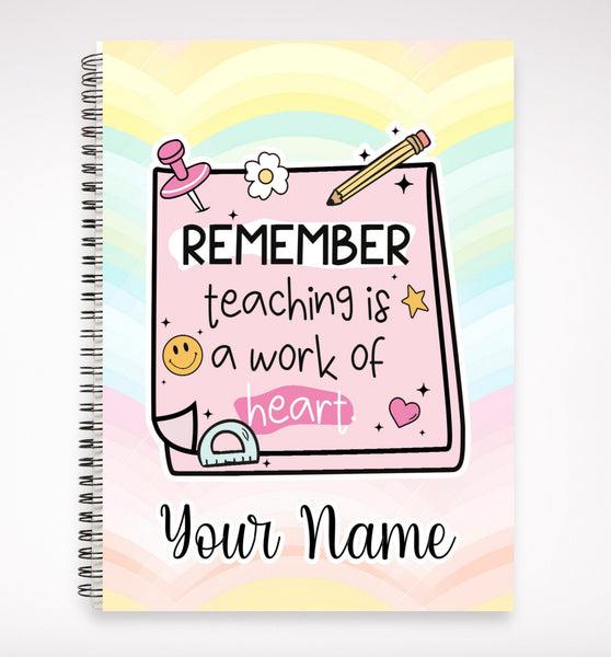 Teacher notebooks, personalized notebook gift for teacher, custom teacher journal, end of school yeargift for teacher, personalized journal