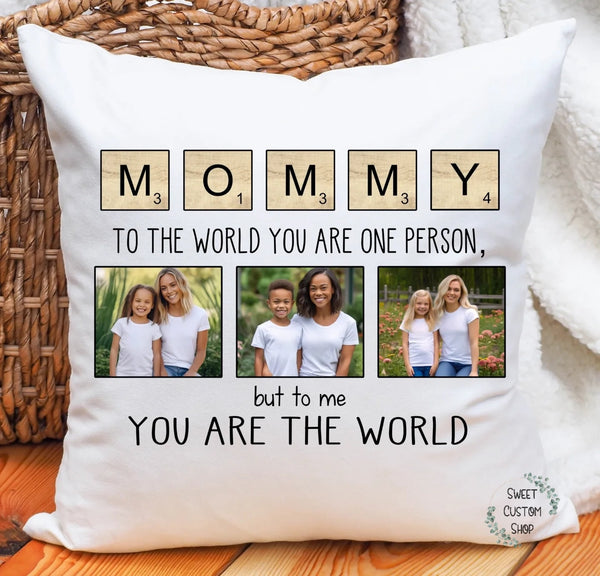 Personalized Mommy pillow, custom mommy picture pillow, picture cushion gift for mom, grandma picture pillow, mother's day pillow gift
