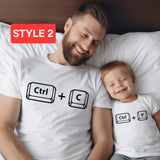 Matching father and son copy and paste shirt, funny father and son shirts, first father's day, dad and baby shirt, gift for new dad