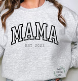 Mama Sweatshirt, Personalized Mama est Sweatshirt gift, gift for mom, gift for new mom, Mother's day gift, mom sweatshirt, mama shirt, mama