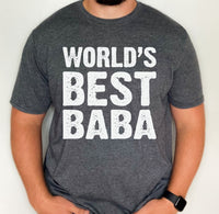 World's Best BABA shirt, gift for best baba, custom shirt for baba, gift for dad, father's day gift for great baba, gift for new baba