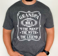 Best Grandpa shirt, The Man The Myth The Legend shirt, father's day gift, gift for best grandpa, gift for new grandpa, Number one grandpa