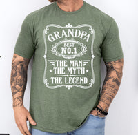Best Grandpa shirt, The Man The Myth The Legend shirt, father's day gift, gift for best grandpa, gift for new grandpa, Number one grandpa