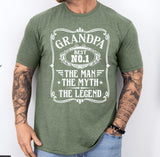 Best Grandpa shirt, The Man The Myth The Legend shirt, father's day gift, gift for best grandpa, gift for new grandpa, Number one grandpa