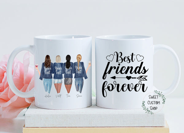Personalized Best Friend mug, Custom made friendship mug, Sister mug, Bestie mug, Gift for best friend, friendship mug gift