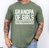 Grandpa of Girls Outnumbered shirt, gift from granddaughter, father's day gift for grandpa, custom shirt for grandpa, funny grandpa shirt