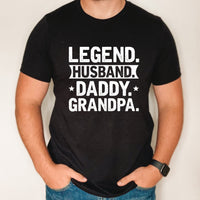 Legend Husband Daddy Grandpa shirt, Father's day shirt for grandad, gift for grandad to be, personalized gift for grandpa from grandkids,