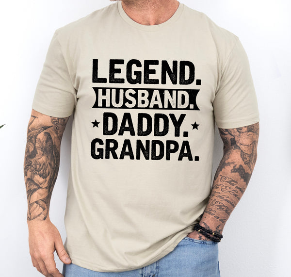 Legend Husband Daddy Grandpa shirt, Father's day shirt for grandad, gift for grandad to be, personalized gift for grandpa from grandkids,