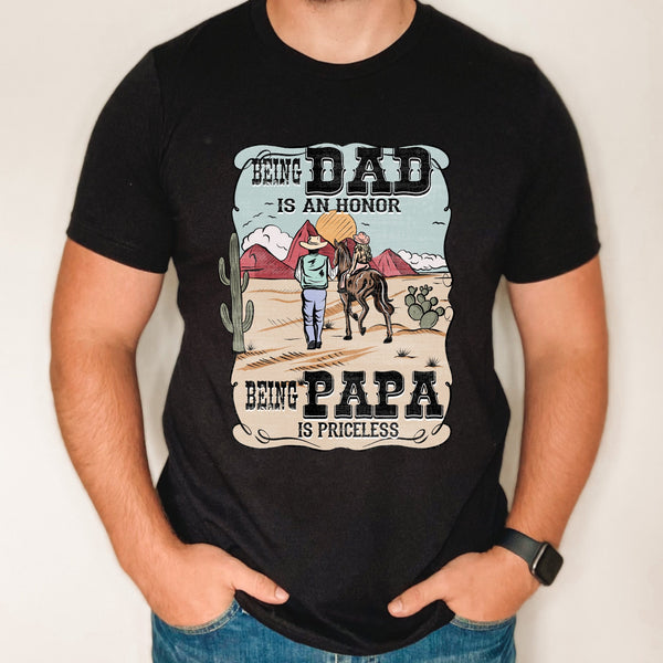 Dad shirt, Papa shirt, cowboy dad shirt, father's day gift for dad from kids, custom dad shirt, custom papa shirt, country dad shirt gift