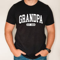 Grandpa est shirt, father's day gift for grandpa, gift for grandpa to be, gift for new grandfather, personalized pregnancy announcement gift