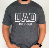 Dad shirt with kids names, Personalized DAD shirt, father's day gift for dad from kids, gift for dad, gift for new dad, custom shirt for dad