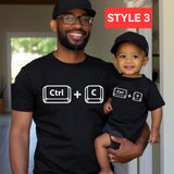 Matching father and son copy and paste shirt, funny father and son shirts, first father's day, dad and baby shirt, gift for new dad