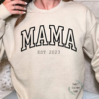 Mama Sweatshirt, Personalized Mama est Sweatshirt gift, gift for mom, gift for new mom, Mother's day gift, mom sweatshirt, mama shirt, mama