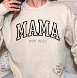 Mama Sweatshirt, Personalized Mama est Sweatshirt gift, gift for mom, gift for new mom, Mother's day gift, mom sweatshirt, mama shirt, mama