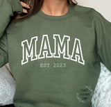 Mama Sweatshirt, Personalized Mama est Sweatshirt gift, gift for mom, gift for new mom, Mother's day gift, mom sweatshirt, mama shirt, mama