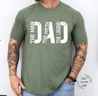 Personalized Dad shirt, The Man The Myth The Legend shirt, custom Father's day shirt, gift for dad, DAD tshirt, best dad shirt, dad shirt