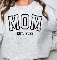 MOM Sweatshirt with kids names on sleeve, Mother's Day Gift for Wife, Gift for new Mom, Custom MOM shirt, Personalized MOM est sweatshirt