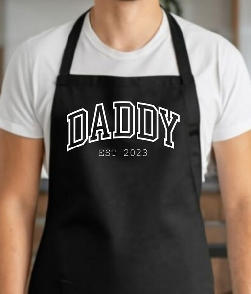 Apron for Men cooking, Apron for men funny, father's day gift for dad, personalized apron for men, daddy est apron, gift for new dad