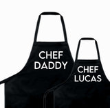 Personalized Daddy and Me Matching Apron, custom father and kids apron set, Father's day gift from kids, gift for chef dad, sous chef apron
