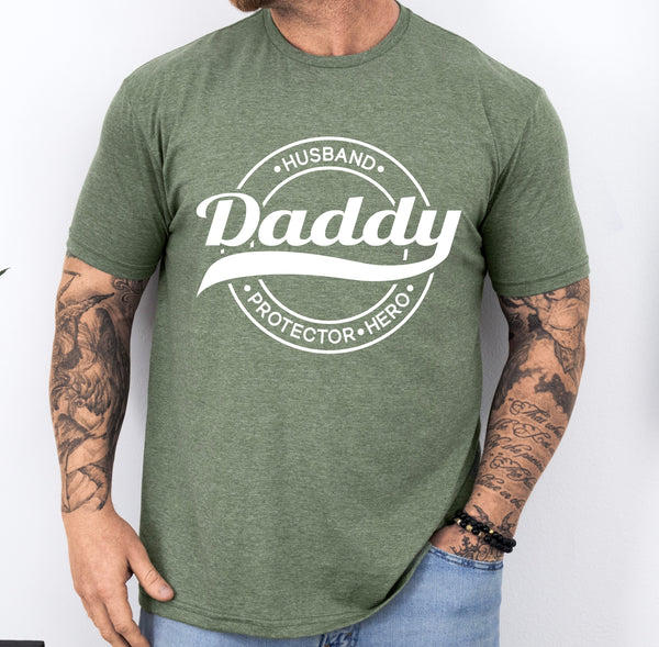 Husband Daddy Protector Hero shirt, custom Father's day shirt, gift for dad, custom shirt for dad from kids, gift for new dad, daddy shirt