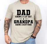 Dad knows alot but Grandpa knows everything shirt, Father's day gift, gift for grandpa, custom shirt for grandpa from grandkids, grandpa top