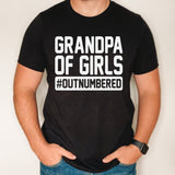 Grandpa of Girls Outnumbered shirt, gift from granddaughter, father's day gift for grandpa, custom shirt for grandpa, funny grandpa shirt