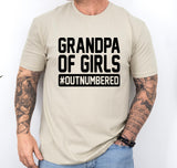 Grandpa of Girls Outnumbered shirt, gift from granddaughter, father's day gift for grandpa, custom shirt for grandpa, funny grandpa shirt