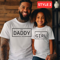 Matching father and daughter shirts, first father's day shirt, her daddy and his girl shirt, personalized gift for new dad, gift for new dad