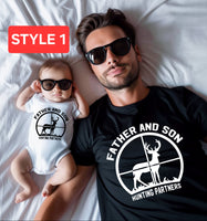 Matching father and son hunting partners shirt, funny father and son shirts, first father's day gift, dad and baby shirt, gift for new dad