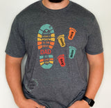 Personalized Dad's footprint print with kids name shirt, custom dad shirt, father's day gift from kids, gift for new dad, best dad shirt