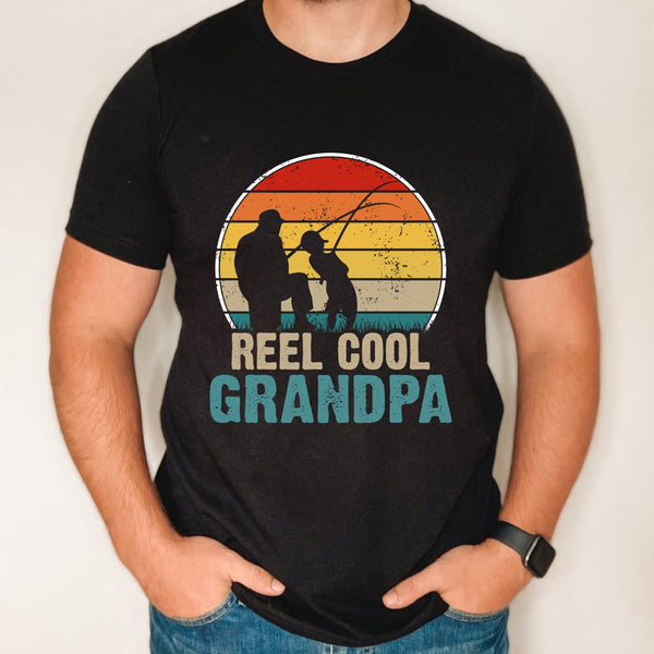 Reel Cool Grandpa shirt, father's day gift for fishing grandpa, custom fishing grandpa shirt, gift for grandpa from grandkids, cool grandpa