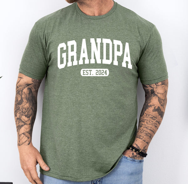 Grandpa est shirt, father's day gift for grandpa, gift for grandpa to be, gift for new grandfather, personalized pregnancy announcement gift