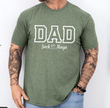 Dad shirt with kids names, Personalized DAD shirt, father's day gift for dad from kids, gift for dad, gift for new dad, custom shirt for dad