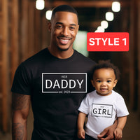 Matching father and daughter shirts, first father's day shirt, her daddy and his girl shirt, personalized gift for new dad, gift for new dad